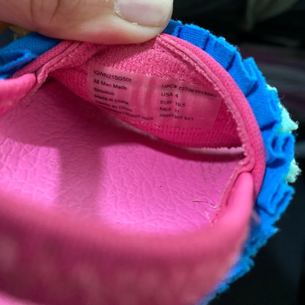 WONDER NATION Toddler Baby Girls Multicolor Ruffled Sandals Kids Shoes Size 4